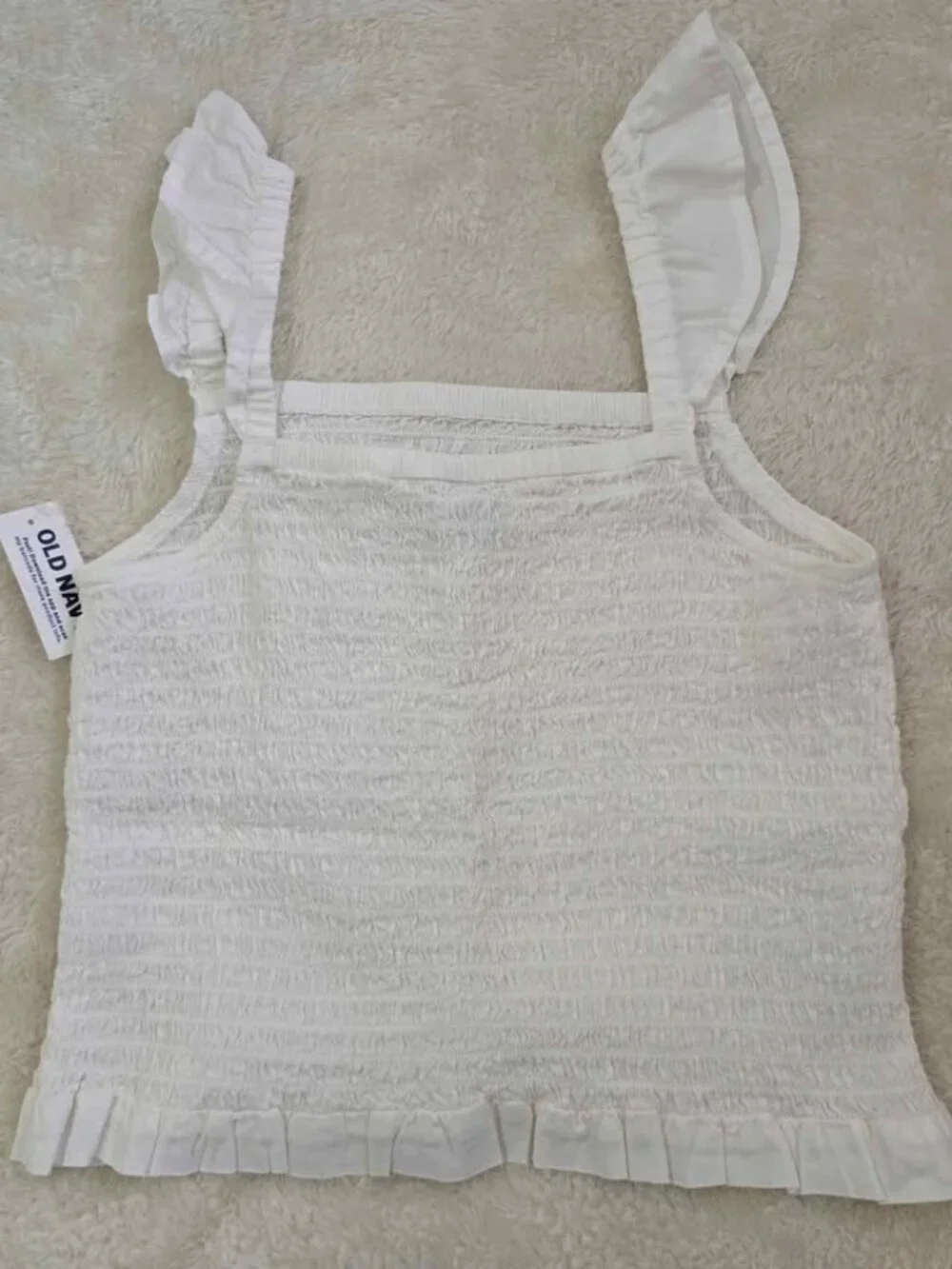 NEW OLD NAVY Printed Flutter-Sleeve Smocked Top for Girls
